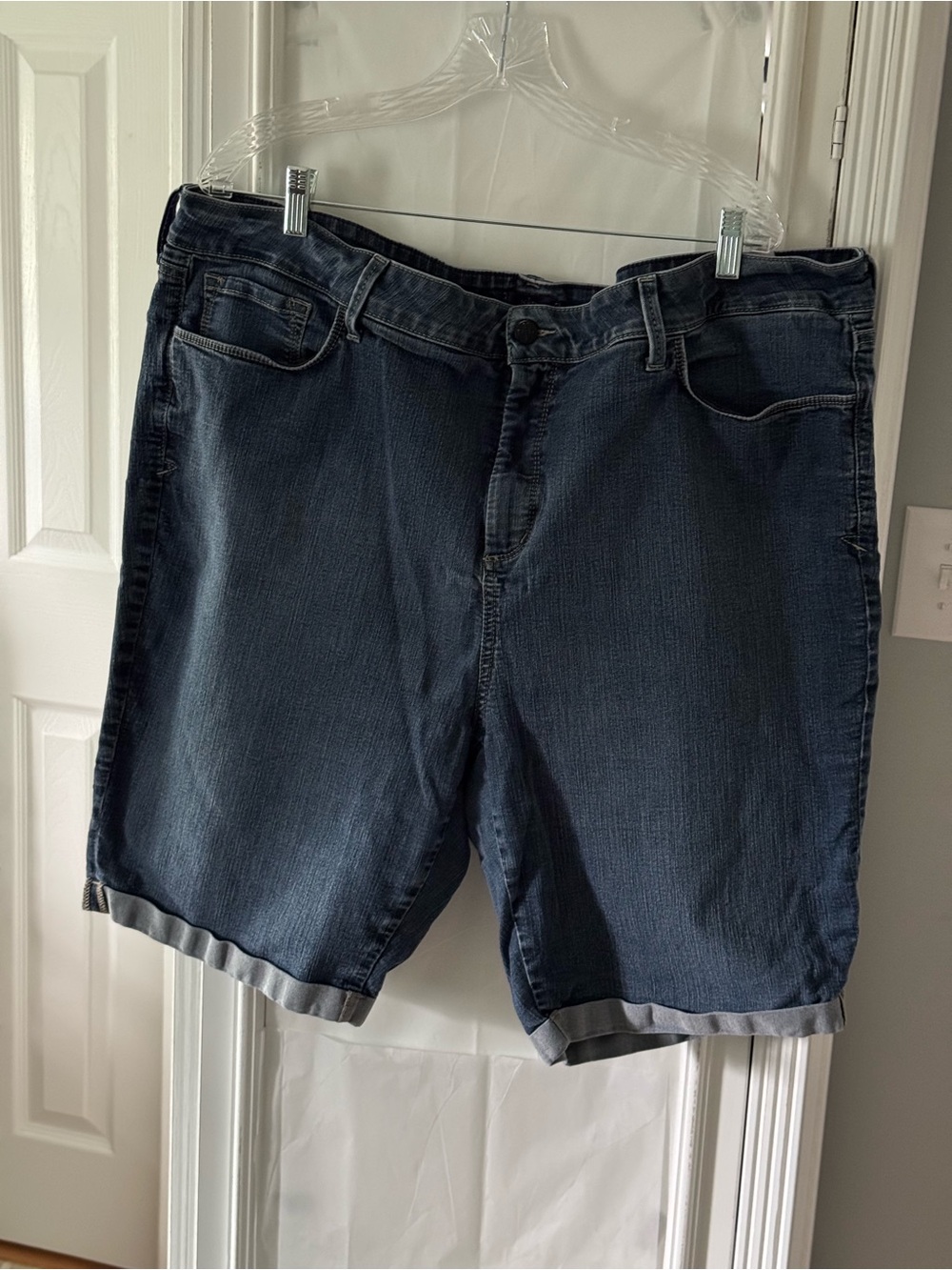 NYDJ Dark Indigo Denim Shorts with Cuff Size 24W